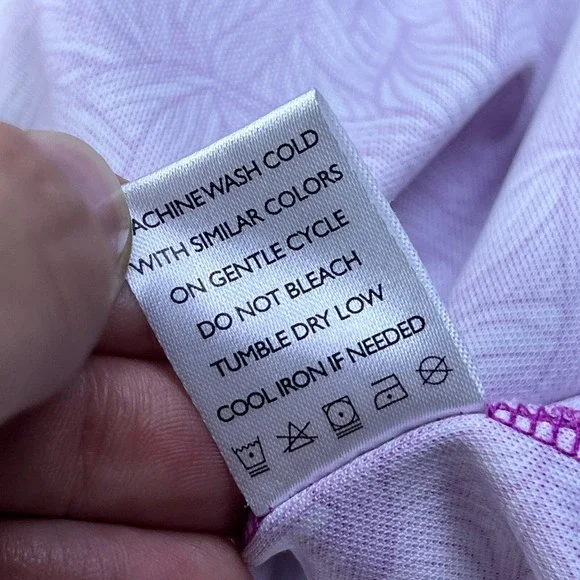 Black Clover Polo Shirt Mens Medium Pink Geometric Golf Tennis Performance Prep - Picture 7 of 9